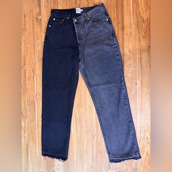 Princess Polly Denim - Princess Polly Two Tone Black Denim Jeans Women’s 8 100% Cotton